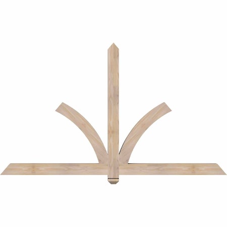 Ekena Millwork Redmond Smooth Timber Gable Bracket, Douglas Fir, 72"W x 42"H x 3 1/2"D x 3 1/2"F, 14/12 Pitch GBW072X42X0404RED00SDF